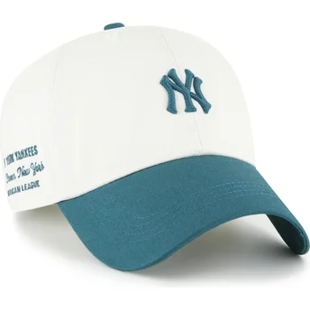 Petten gebogen beige verstelbaar Clean Up Contemporary Two Tone van New York Yankees MLB van 47 Brand