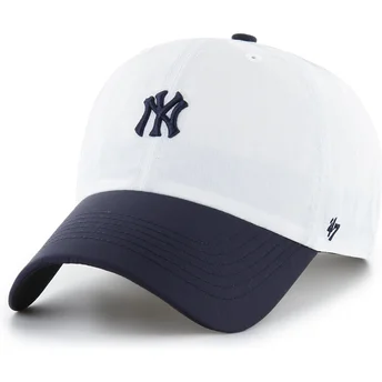 Petten gebogen wit verstelbaar Clean Up Vista Mini Two Tone van New York Yankees MLB van 47 Brand
