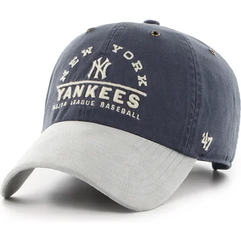 Petten gebogen marineblauw verstelbaar Clean Up Windham Suede Vintage van New York Yankees MLB van 47 Brand