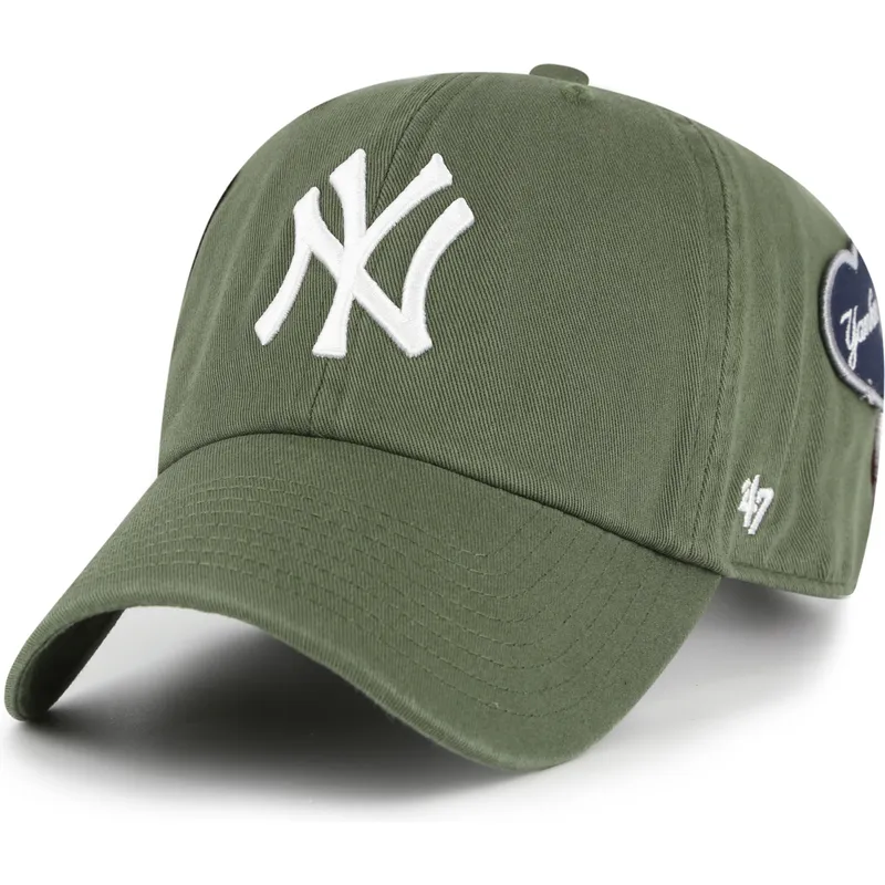 petten-gebogen-groen-verstelbaar-clean-up-badges-van-new-york-yankees-mlb-van-47-brand