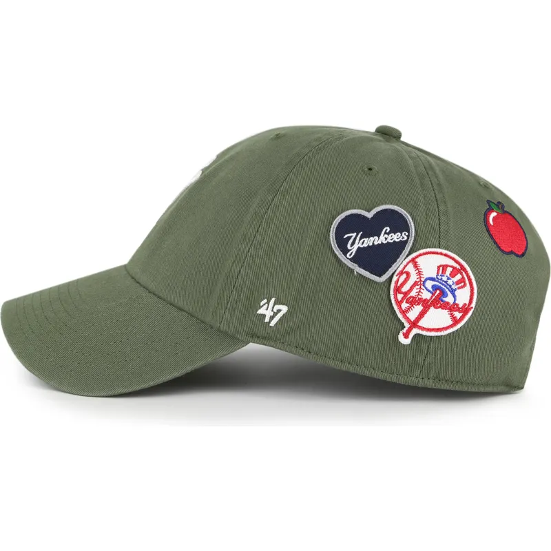 petten-gebogen-groen-verstelbaar-clean-up-badges-van-new-york-yankees-mlb-van-47-brand