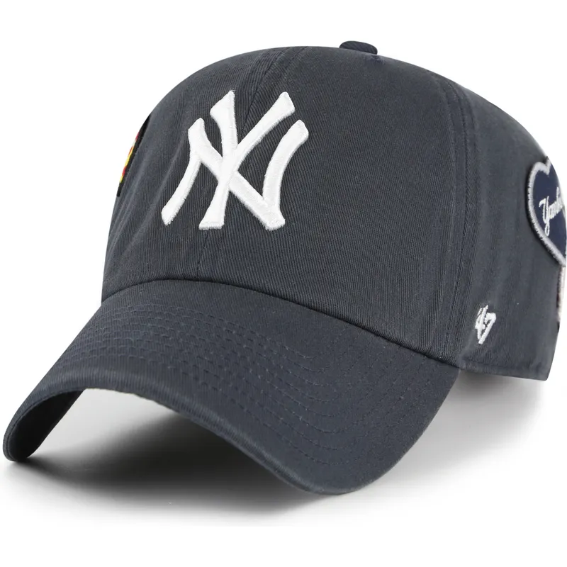 petten-gebogen-marineblauw-verstelbaar-clean-up-badges-vintage-van-new-york-yankees-mlb-van-47-brand