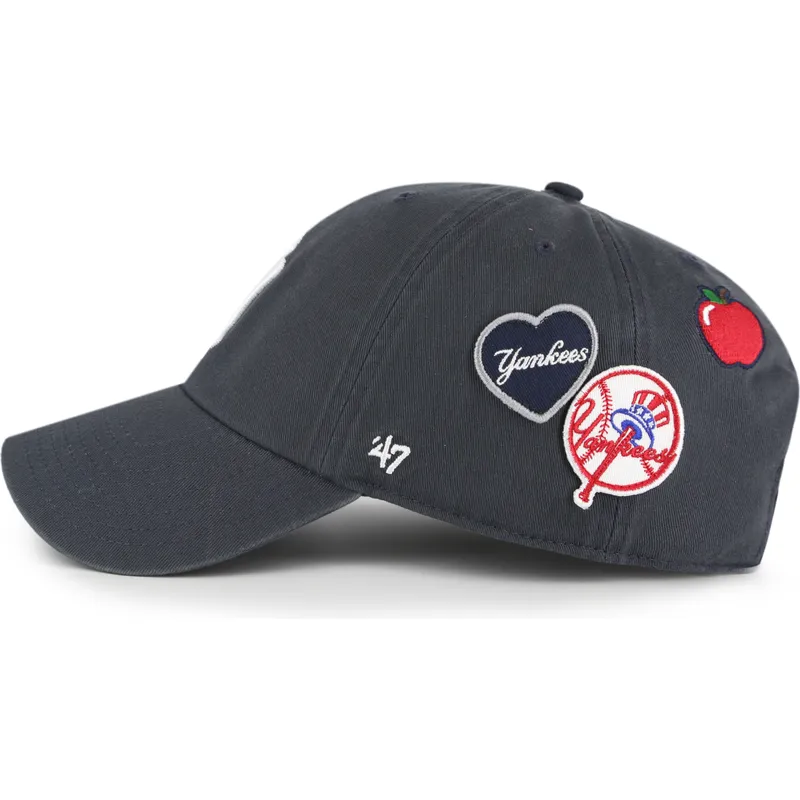 petten-gebogen-marineblauw-verstelbaar-clean-up-badges-vintage-van-new-york-yankees-mlb-van-47-brand