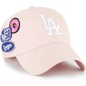 petten-gebogen-roze-verstelbaar-clean-up-badges-van-los-angeles-dodgers-mlb-van-47-brand