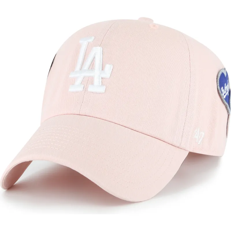 petten-gebogen-roze-verstelbaar-clean-up-badges-van-los-angeles-dodgers-mlb-van-47-brand