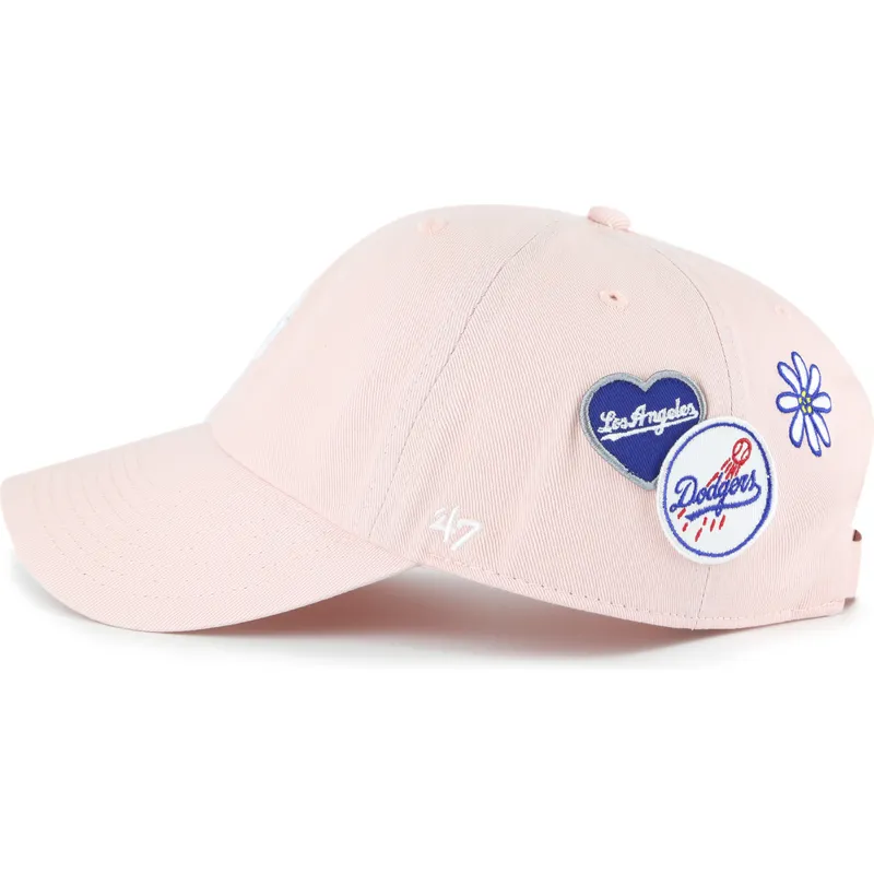 petten-gebogen-roze-verstelbaar-clean-up-badges-van-los-angeles-dodgers-mlb-van-47-brand