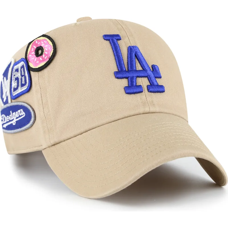 petten-gebogen-khaki-verstelbaar-clean-up-badges-van-los-angeles-dodgers-mlb-van-47-brand