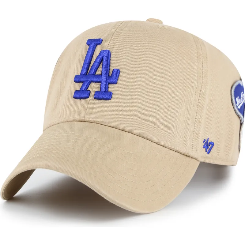 petten-gebogen-khaki-verstelbaar-clean-up-badges-van-los-angeles-dodgers-mlb-van-47-brand