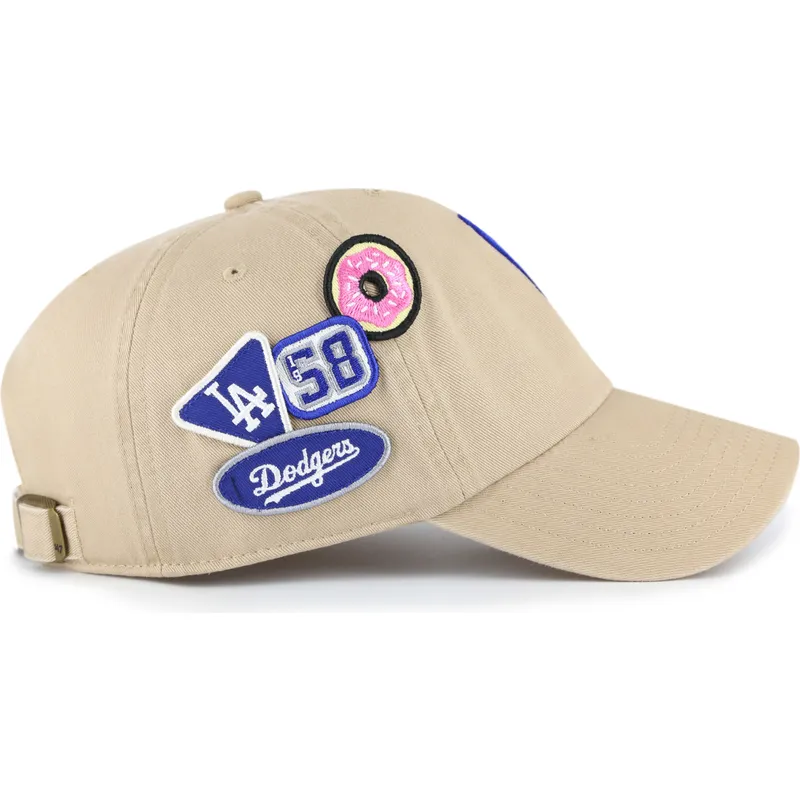 petten-gebogen-khaki-verstelbaar-clean-up-badges-van-los-angeles-dodgers-mlb-van-47-brand