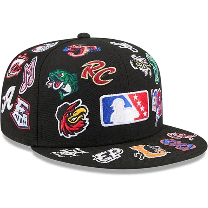 petten-plat-zwart-fitted-59fifty-all-over-van-milb-van-new-era