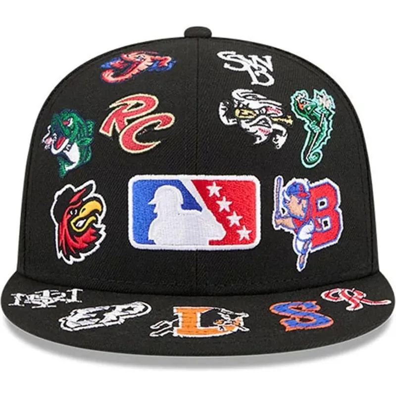 petten-plat-zwart-fitted-59fifty-all-over-van-milb-van-new-era