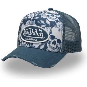 Petten gebogen blauw snapback PRINT02 van Von Dutch