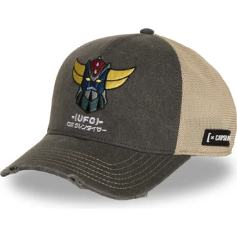 Petten gebogen grijs snapback GOL7 GOLB Goldorak Robot Grendizer van Capslab