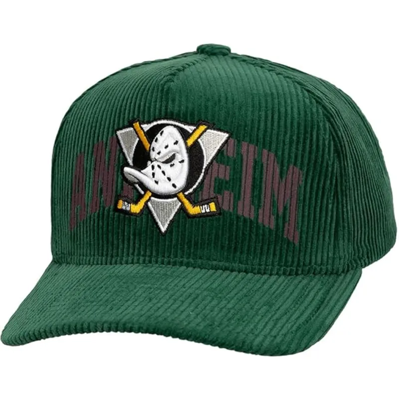 petten-gebogen-groen-snapback-arch-stamp-pro-van-anaheim-ducks-nhl-van-mitchell-ness