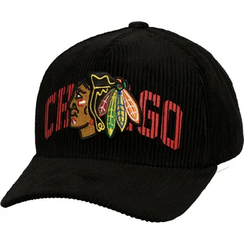 Petten gebogen zwart snapback Arch Stamp Pro van Chicago Blackhawks NHL van Mitchell & Ness