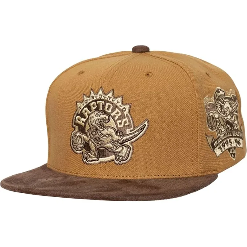 petten-plat-bruin-verstelbaar-coffee-strapback-van-toronto-raptors-nba-van-mitchell-ness