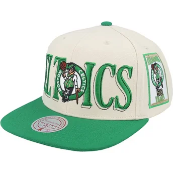 Petten plat groen snapback Across The Board van Boston Celtics NBA van Mitchell & Ness