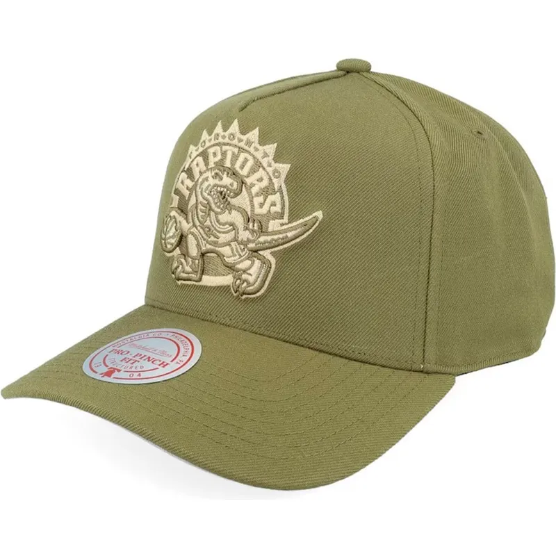 petten-gebogen-groen-snapback-fashion-basic-pro-van-toronto-raptors-nba-van-mitchell-ness