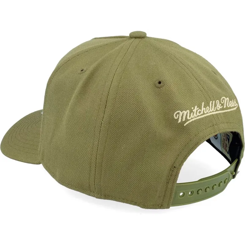 petten-gebogen-groen-snapback-fashion-basic-pro-van-toronto-raptors-nba-van-mitchell-ness