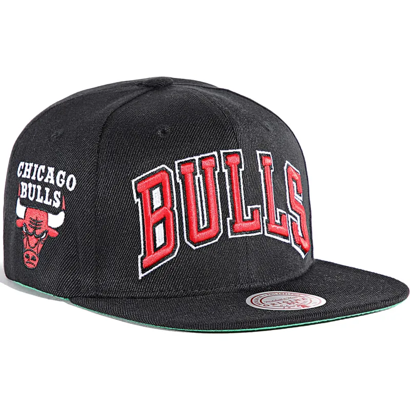 petten-plat-zwart-snapback-triple-play-van-chicago-bulls-nba-van-mitchell-ness
