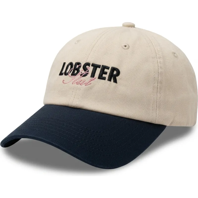 petten-gebogen-beige-marineblauw-verstelbaar-lobster-slut-van-pica-pica