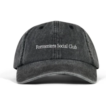 Petten gebogen zwart verstelbaar Washed Formentera Social Club 2 van Pica Pica