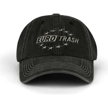 Petten gebogen zwart verstelbaar Eurotrash Distressed Washed van Pica Pica
