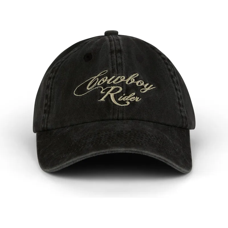 petten-gebogen-zwart-verstelbaar-cowboy-rider-washed-van-pica-pica
