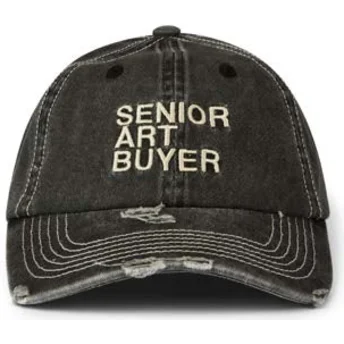 Petten gebogen zwart verstelbaar Senior Art Buyer Washed van Pica Pica