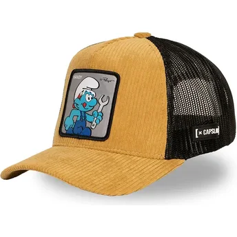 Petten gebogen bruin snapback SMU HANDY Klussmurfje De Smurfen van Capslab