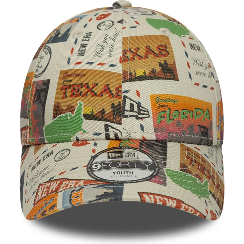 petten-gebogen-meerkleurig-verstelbaar-voor-kinderen-9forty-location-all-over-print-van-new-era