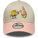 petten-gebogen-meerkleurig-snapback-voor-kinderen-9forty-van-spongebob-en-patrick-ster-van-new-era