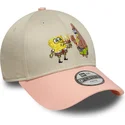 petten-gebogen-meerkleurig-snapback-voor-kinderen-9forty-van-spongebob-en-patrick-ster-van-new-era