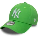 petten-gebogen-groen-verstelbaar-voor-kinderen-9forty-essential-van-new-york-yankees-mlb-van-new-era