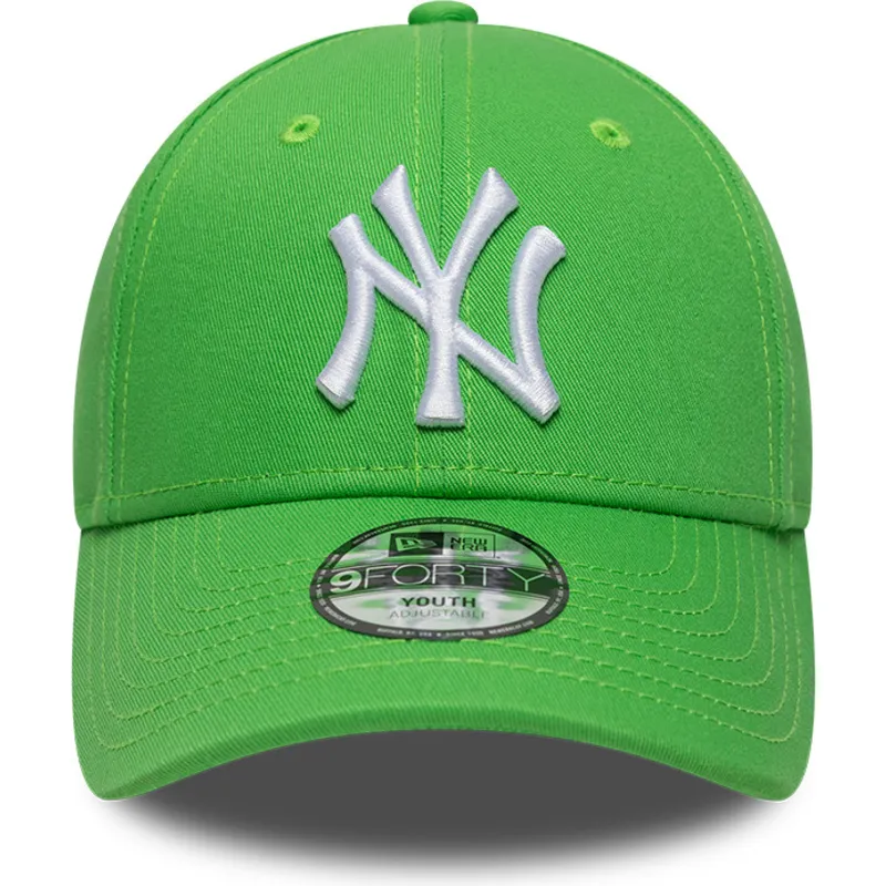 petten-gebogen-groen-verstelbaar-voor-kinderen-9forty-essential-van-new-york-yankees-mlb-van-new-era