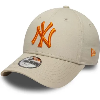 Petten gebogen beige verstelbaar voor kinderen 9FORTY League Essential van New York Yankees MLB van New Era