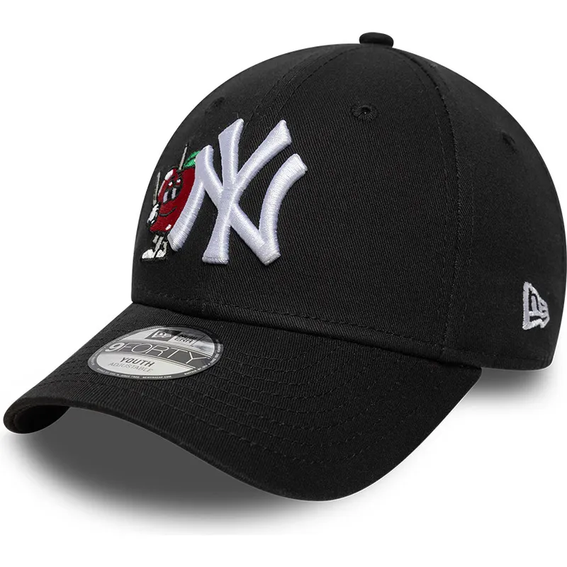 petten-gebogen-zwart-verstelbaar-voor-kinderen-9forty-icon-van-new-york-yankees-mlb-van-new-era