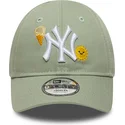 petten-gebogen-groen-verstelbaar-voor-kinderen-9forty-summer-icon-van-new-york-yankees-mlb-van-new-era