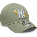 petten-gebogen-groen-verstelbaar-voor-kinderen-9forty-summer-icon-van-new-york-yankees-mlb-van-new-era