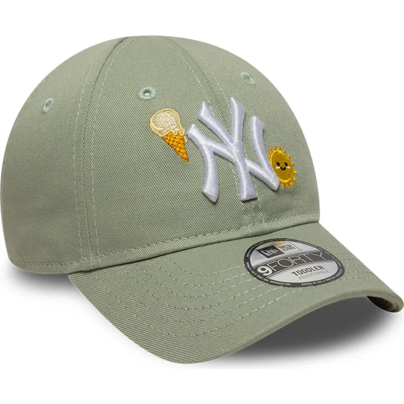 petten-gebogen-groen-verstelbaar-voor-kinderen-9forty-summer-icon-van-new-york-yankees-mlb-van-new-era
