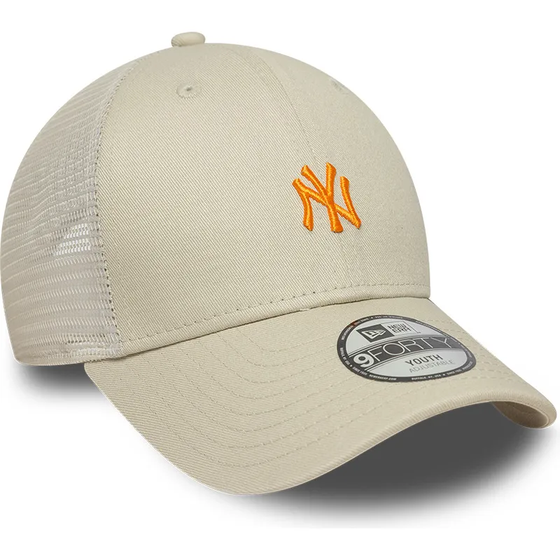 petten-gebogen-beige-verstelbaar-voor-kinderen-9forty-homefield-van-new-york-yankees-mlb-van-new-era