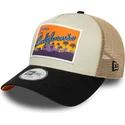 petten-gebogen-beige-snapback-voor-kinderen-a-frame-location-patch-van-new-era
