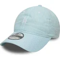 petten-gebogen-blauw-verstelbaar-9twenty-seersucker-van-los-angeles-dodgers-mlb-van-new-era
