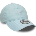 petten-gebogen-blauw-verstelbaar-9twenty-seersucker-van-los-angeles-dodgers-mlb-van-new-era