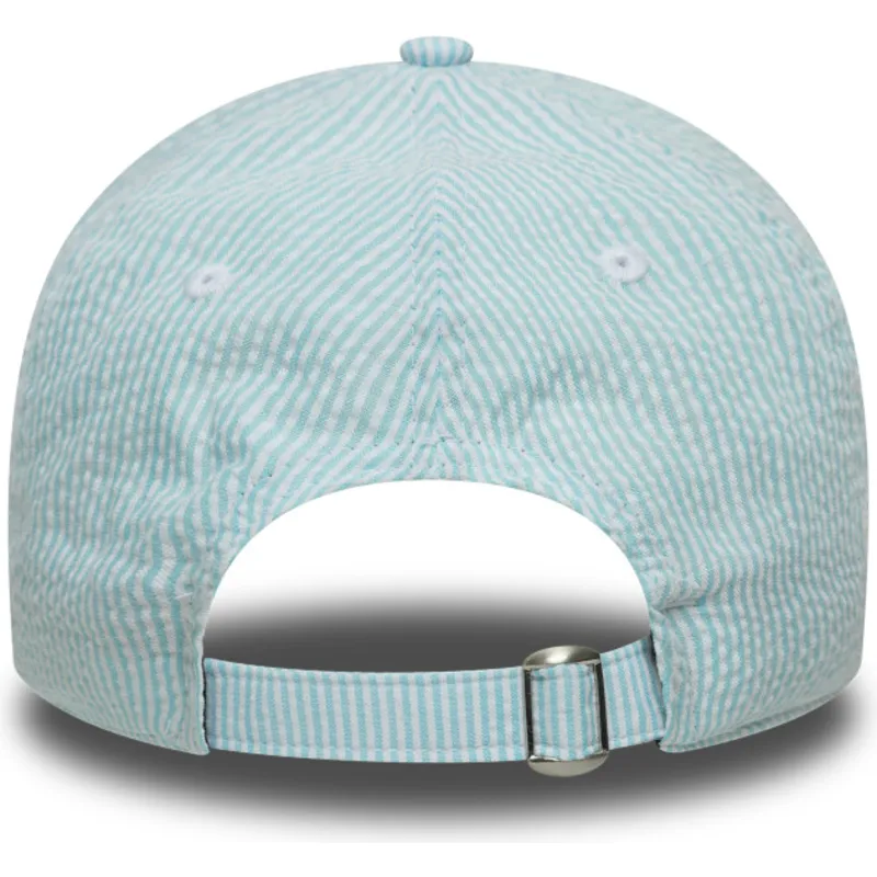 petten-gebogen-blauw-verstelbaar-9twenty-seersucker-van-los-angeles-dodgers-mlb-van-new-era