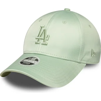Petten gebogen groen verstelbaar 9FORTY Bow Back Satin van Los Angeles Dodgers MLB van New Era