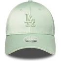 petten-gebogen-groen-verstelbaar-9forty-bow-back-satin-van-los-angeles-dodgers-mlb-van-new-era