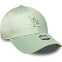 petten-gebogen-groen-verstelbaar-9forty-bow-back-satin-van-los-angeles-dodgers-mlb-van-new-era
