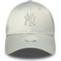 petten-gebogen-groen-verstelbaar-9forty-bow-back-satin-van-new-york-yankees-mlb-van-new-era