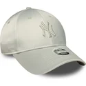 petten-gebogen-groen-verstelbaar-9forty-bow-back-satin-van-new-york-yankees-mlb-van-new-era